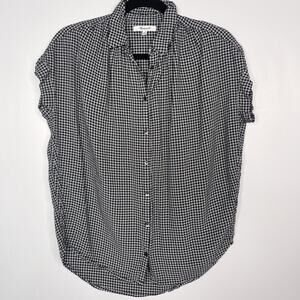 Madewell XS Black White Central Shirt in Haden Plaid Short Sleeve Button Front